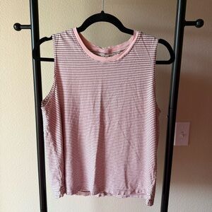 XiRENA Striped Pink and White Tank Top
